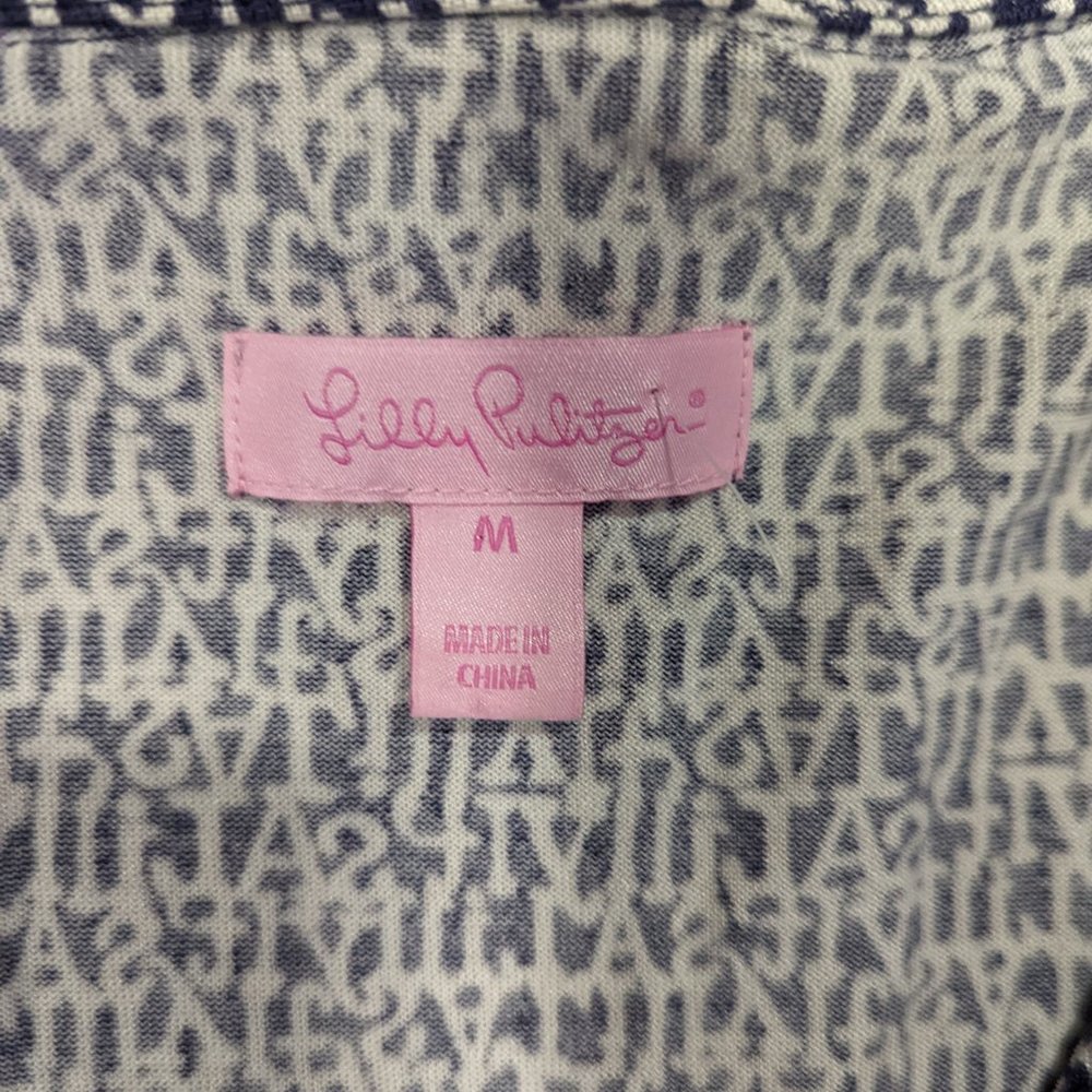 Lilly Pulitzer Blayney Navy/White Ruffle Dress It's a Lilly Print - Picture 5 of 14